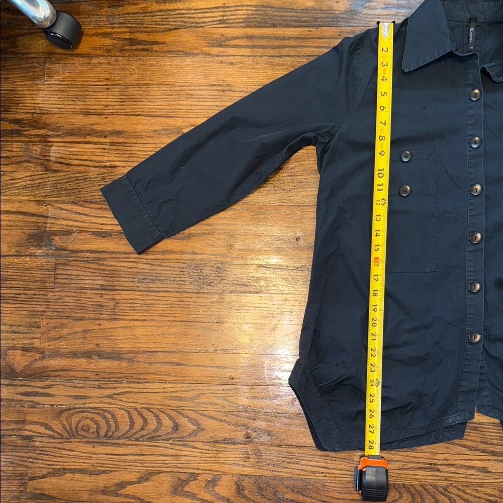 IC by Connie K Black Cotton Button Down Oversized Work Office Shirt S - Picture 7 of 9